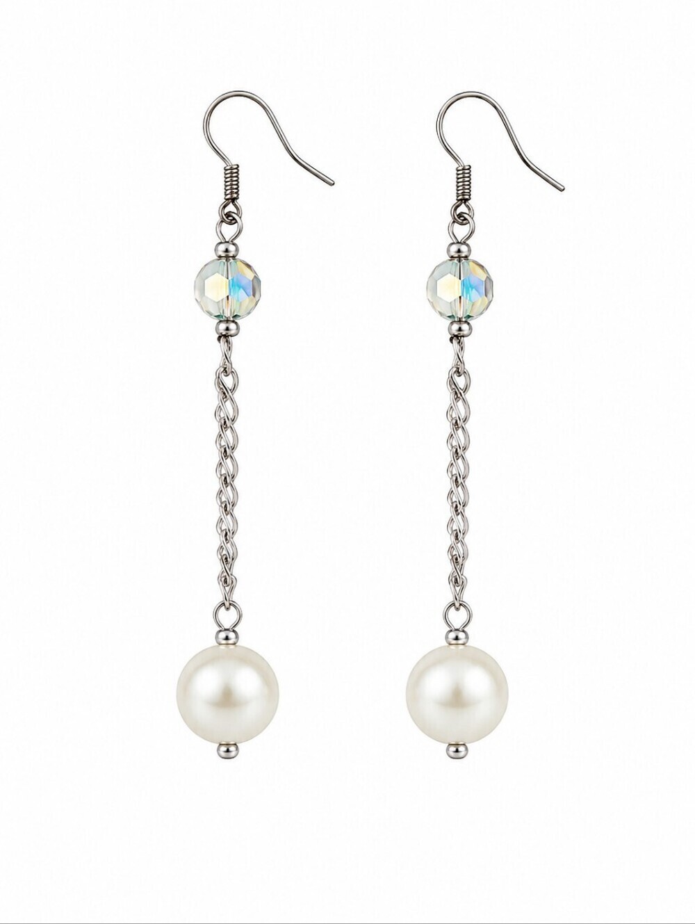 3/$25 HANDMADE Pearlesque Chain Drop Dangle Hook Earrings